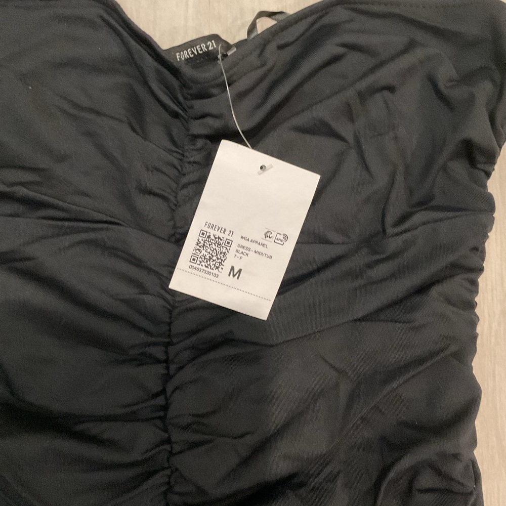 Forever 21 New Black Ruched Dress